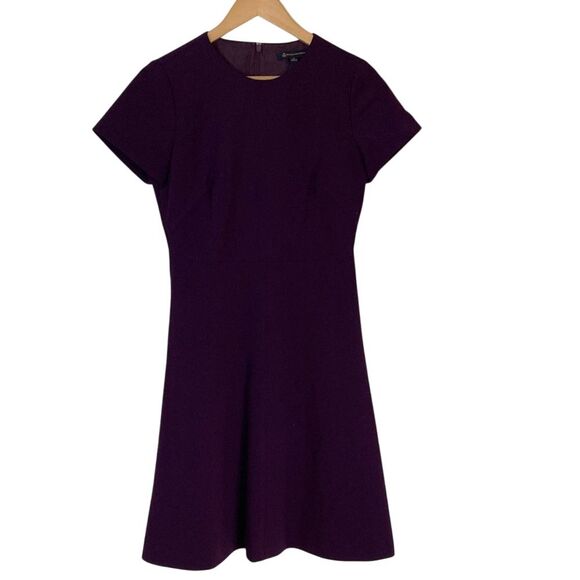 Brooks Brothers Womens Wool Blend Short Sleeve‎ Dress Size 4 Purple Classic - Picture 1 of 9
